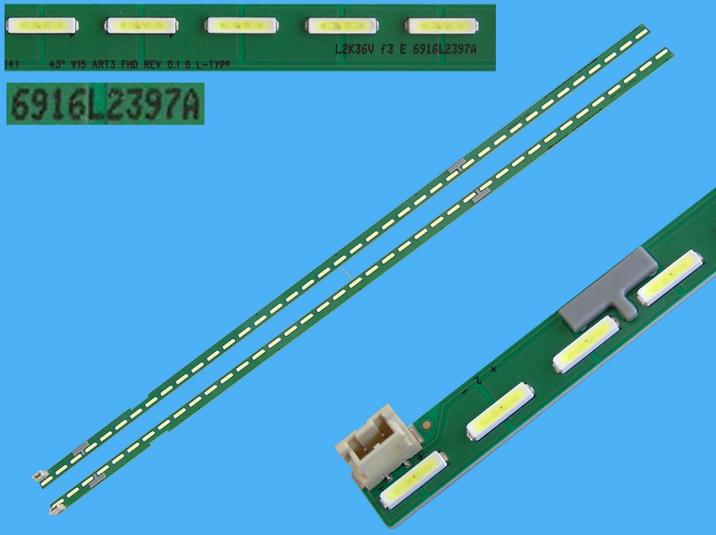 LED podsvit EDGE 468mm sada LG celkem 2 pásky / LED Backlight edge 468mm - 39 +39 LED   43" V15  ART3 FHD REV0.1 / 6916L2397A +  6916L2398A