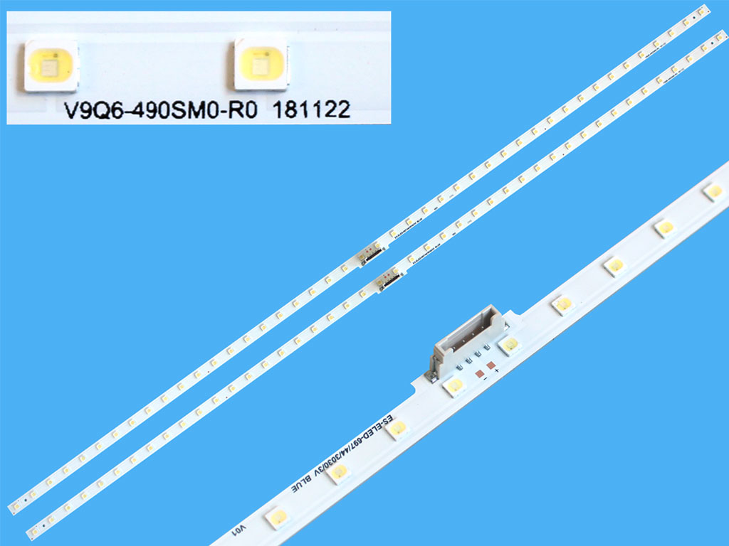 LED podsvit EDGE 532mm SAMSUNG sada 2 kusů/ LED Backlight edge 532mm - 44 LED BN96-48258A / 19Y_Q60_STC490A97_3030F_Blue_44ea_Rev2.0_181112