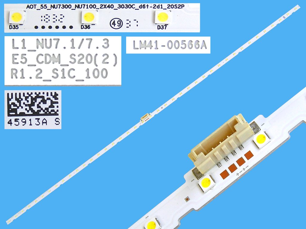 LED podsvit EDGE 597mm / LED Backlight edge 597mm - 40 LED  BN96-45913A / LM41-00566A / L1_NU7.1/7.3 E5_CDM-S20(2) R1.2-S1CR-100