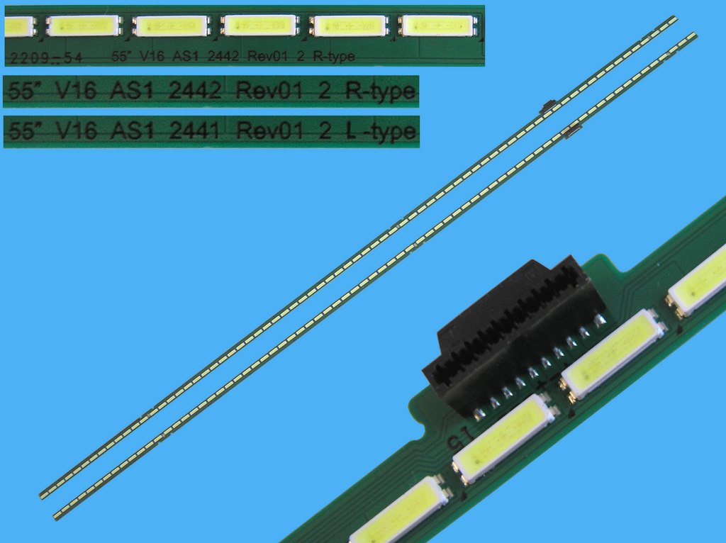 LED podsvit EDGE 604mm sada LG AGF80319501 / LED Backlight edge 2x605mm - 144 LED  6916L-2441A + 6916L-2442A / 55" V16 AS1 2441 Rev0.1 2, náhradní výrobce  