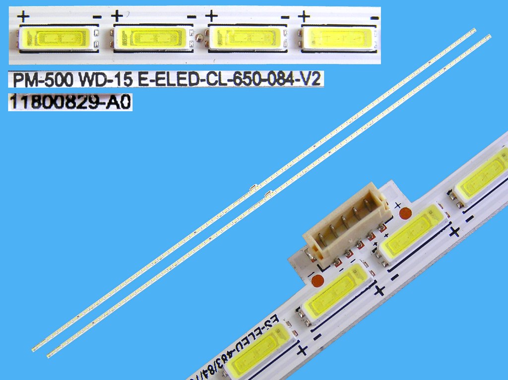 LED podsvit EDGE 715mm sada Philips celkem 2 kusy / LED Backlight edge 2x84 LED PM-500 WD-15 E-ELED-CL-650-084-V2 / 11800829-A0 / 705TLB65B72EBP00E