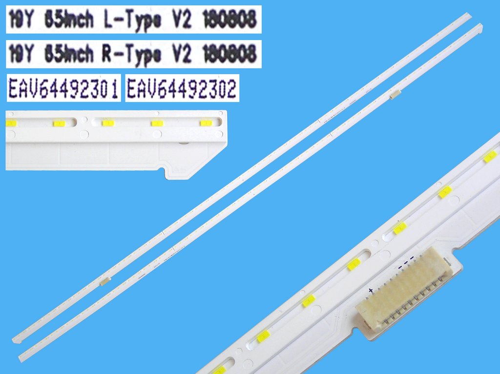 LED podsvit EDGE sada LG 2 kusy / LED Backlight edge 713mm - 90 + 90 LED EAV64492301 + EAV64492302 / 19Y 65inch R-type V2 180808 + 19Y 65i