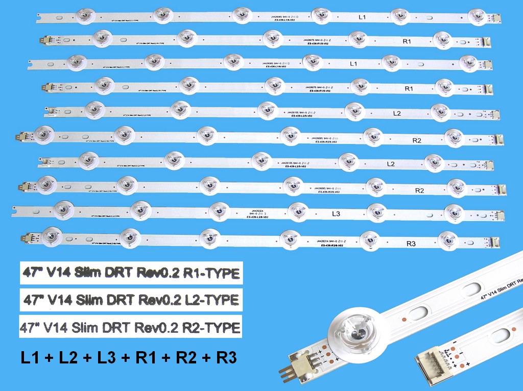 LED podsvit sada LG 47LB V14 Slim 3D celkem 10 pásků / DLED TOTAL ARRAY 47" V14 Slim DRT  6916L-2134A + 6916L-2135A + 6916L-2136A + 6916L-2137A + 6916L-2138A + 6916L2139A