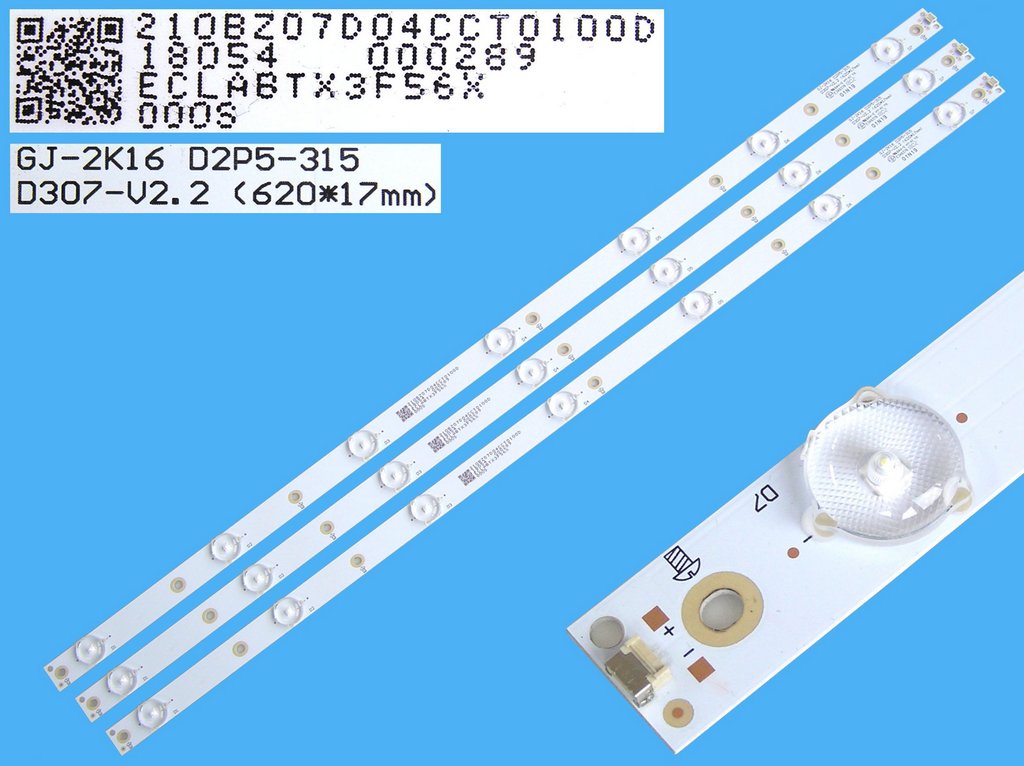 LED podsvit sada Philips 210BZ07D04CCT0100D celkem 3 pásky / DLED backlight set Philips  GJ-2K16-D2P5-315 D307-V2.2 / LB-GM3030-GJPHP323X7APG2-J