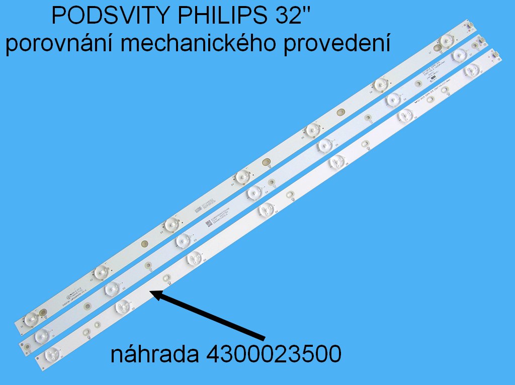 LED podsvit sada Philips GJ-2K15-D2P5-315-D307-V3 náhrada celkem 3 pásky 615mm / DLED TOTAL ARRAY GJ-2K15-D2P5-315-D307-V3