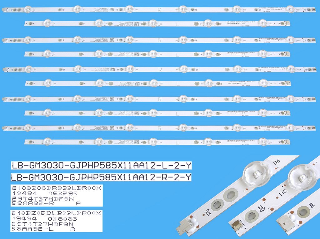 LED podsvit sada Philips LB-GM3030-GJPHP585X11AA12  celkem 10 pásků / DLED TOTAL ARRAY 210BZ06DRB33LBR00X + 210BZ05DLB33LBR00X / 705TLB58B33LBR00X / 996592000934