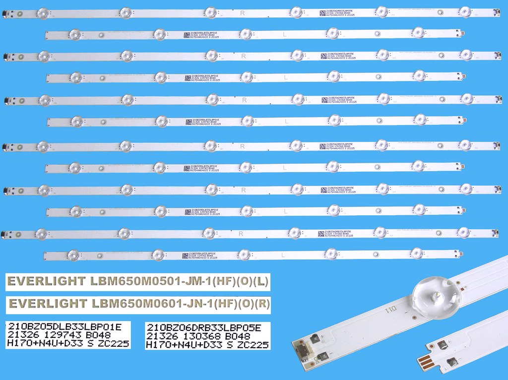 LED podsvit sada Philips LBM650M0501 celkem 12 pásků / DLED TOTAL ARRAY  LBM650M0501-JM-1 + LBM650M0601-JM-1 / 210BZ05DLB33LBP01E + 210BZ06DRB33LBP05E