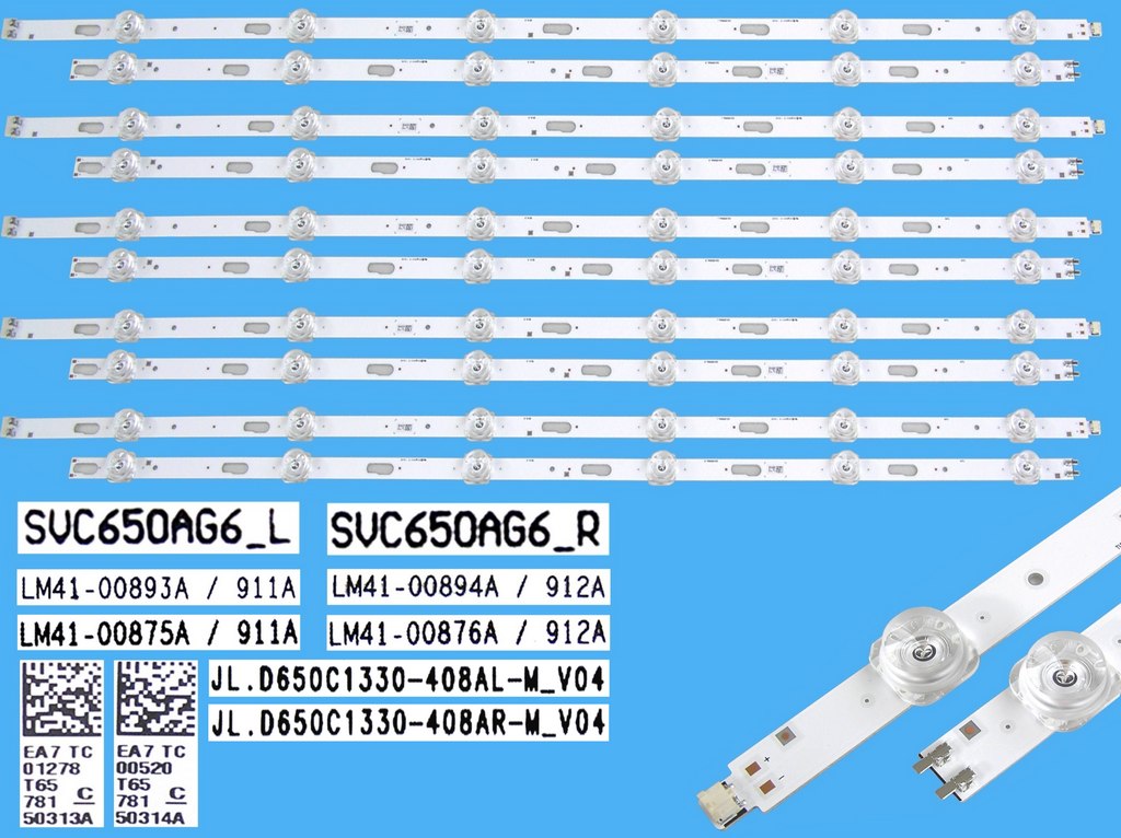 LED podsvit sada Samsung SVC650AG6 celkem 10 pásků   / LED Backlight 1304mm -  SVC650AG6_L + SVC650AG6_R / LM41-00893A/911A + LM41-00894A/912A / LM41-00875A/911A + LM41-00876A/912A /  BN96-50313A + BN96-50314A 