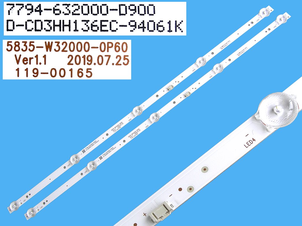 LED podsvit sada TV32" - I celkem 2 pásky 543mm / DLED TOTAL ARRAY  5835-W32000-0P60 Ver1.1, 119-00165