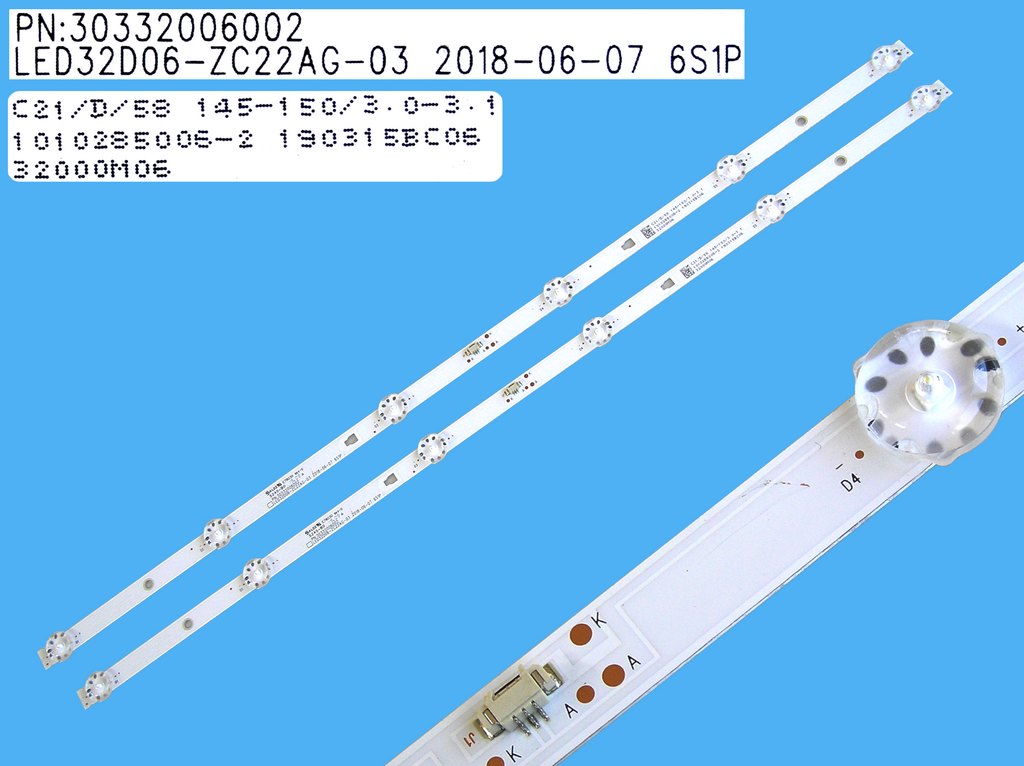 LED podsvit sada TV32" - J celkem 2 pásky 584mm / DLED TOTAL ARRAY  LED32D06-ZC22AG-03, 30332006002, 32000M06