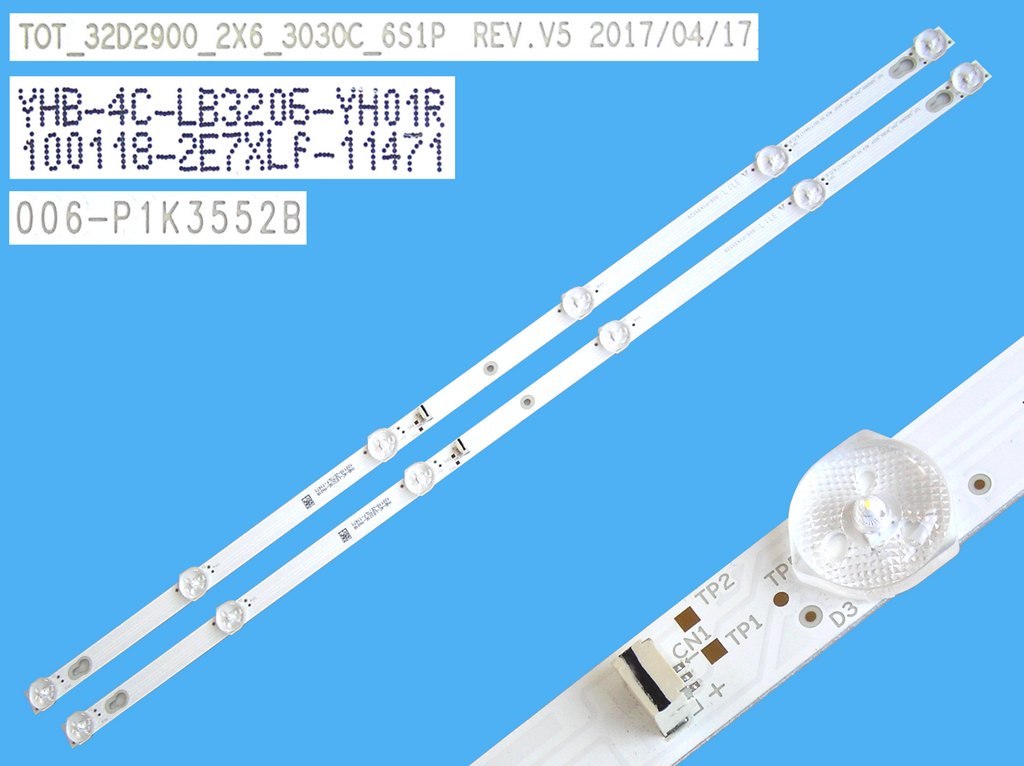 LED podsvit sada Thomson 4C-LB3206-YH01J celkem 2 pásky 560mm / DLED TOTAL ARRAY TOT_32D2900_2X6_3030C_6S1P REV.V5 / 006-P1K3552B