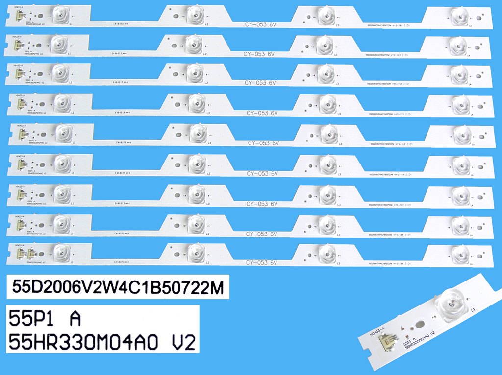 LED podsvit sada Thomson 55HR330M04  celkem 9 páskú / DLED TOTAL ARRAY 55P1A 55HR330M04A + 55P1B 55HR330M04B / 55D2006V2W4C1B50722M + 55D2006V2W2C1Bx2-50722M