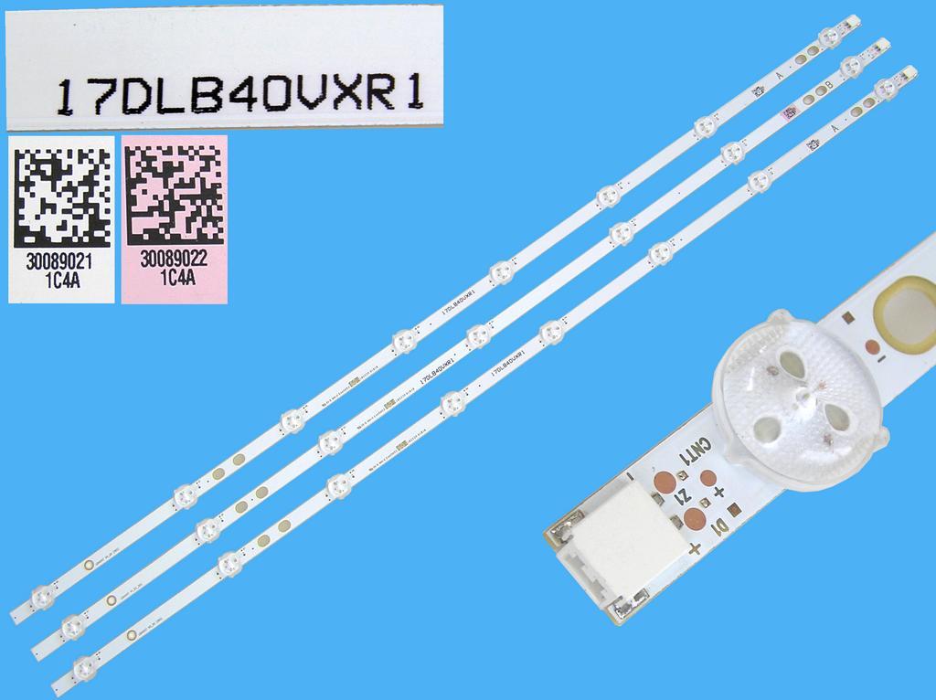LED podsvit sada Vestel 23331585 celkem 3 pásky 745mm / D-LED BAR.UNDS - N11 / 17DLB40VXR1 / LB40017 / 30089022 + 30089021