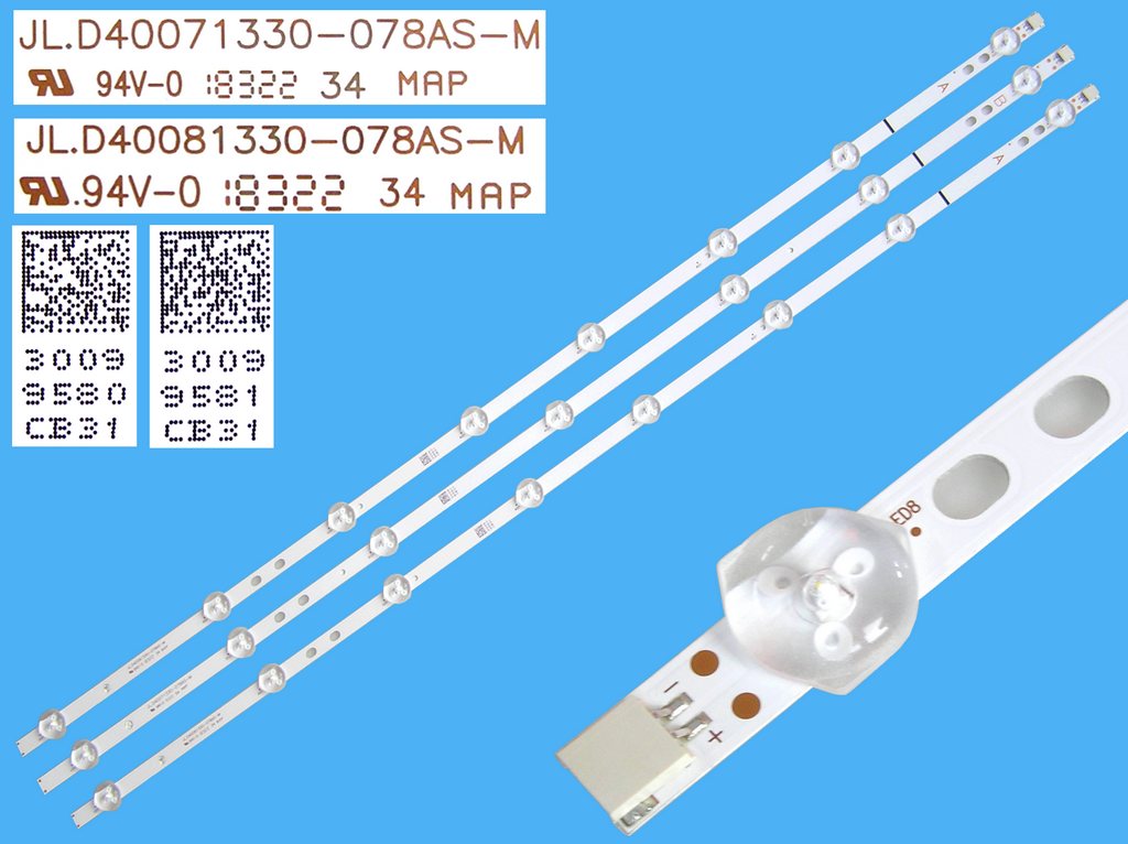 LED podsvit sada vestel  celkem 3 pásky 745mm / D-LED BAR. 40" 400DRT VNB / JL.D40071330-078AS-M  30099581 + JL.D40081330-078AS-M  30099580