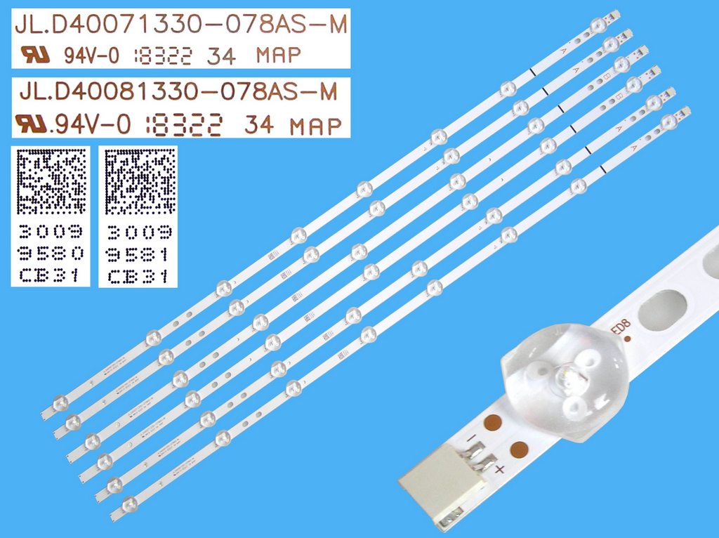 LED podsvit sada vestel  celkem 6 pásků 745mm / D-LED BAR. 40" JL.D40071330-078AS-M  30099581 + JL.D40081330-078AS-M  3009580