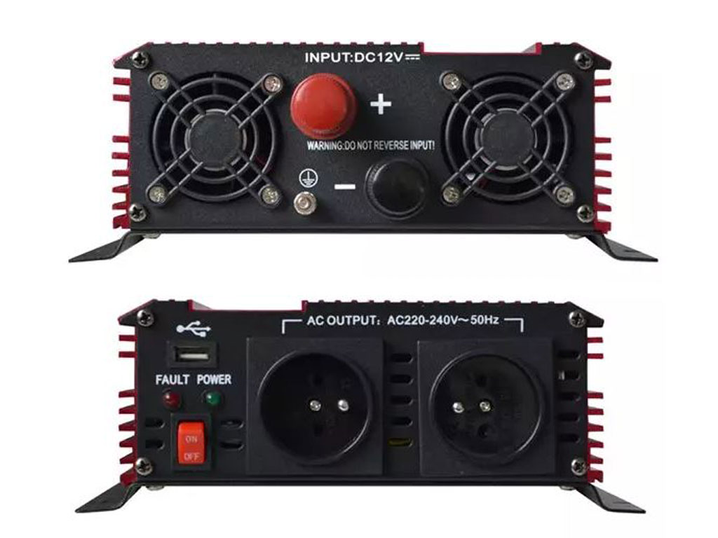 Měnič napětí 12V / 230V 1000W + USB Geti GPI 1012 