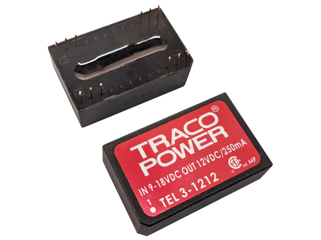 Menič napětí DC/DC, 3W, U vst: 9-18V; U výst: 12VDC, I výst: 250mA