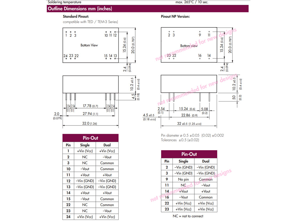 Menič napětí DC/DC, 3W, U vst: 9-18V; U výst: 12VDC, I výst: 250mA
