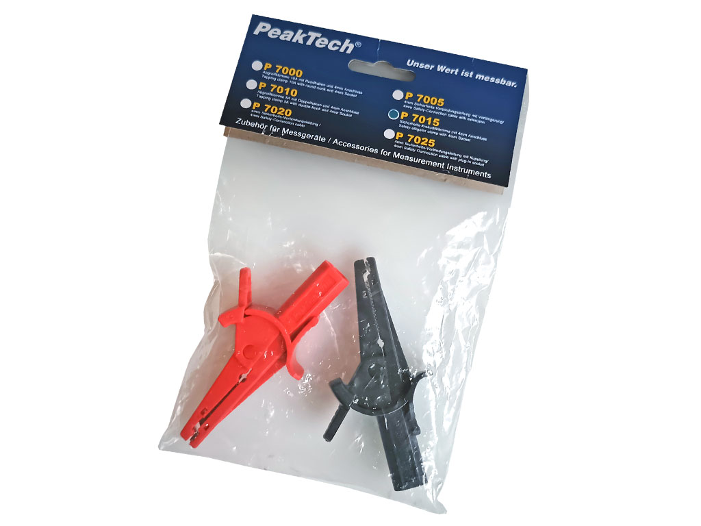 Měřicí krokosvorka černá + červená, sada 2ks, PEAKTECH