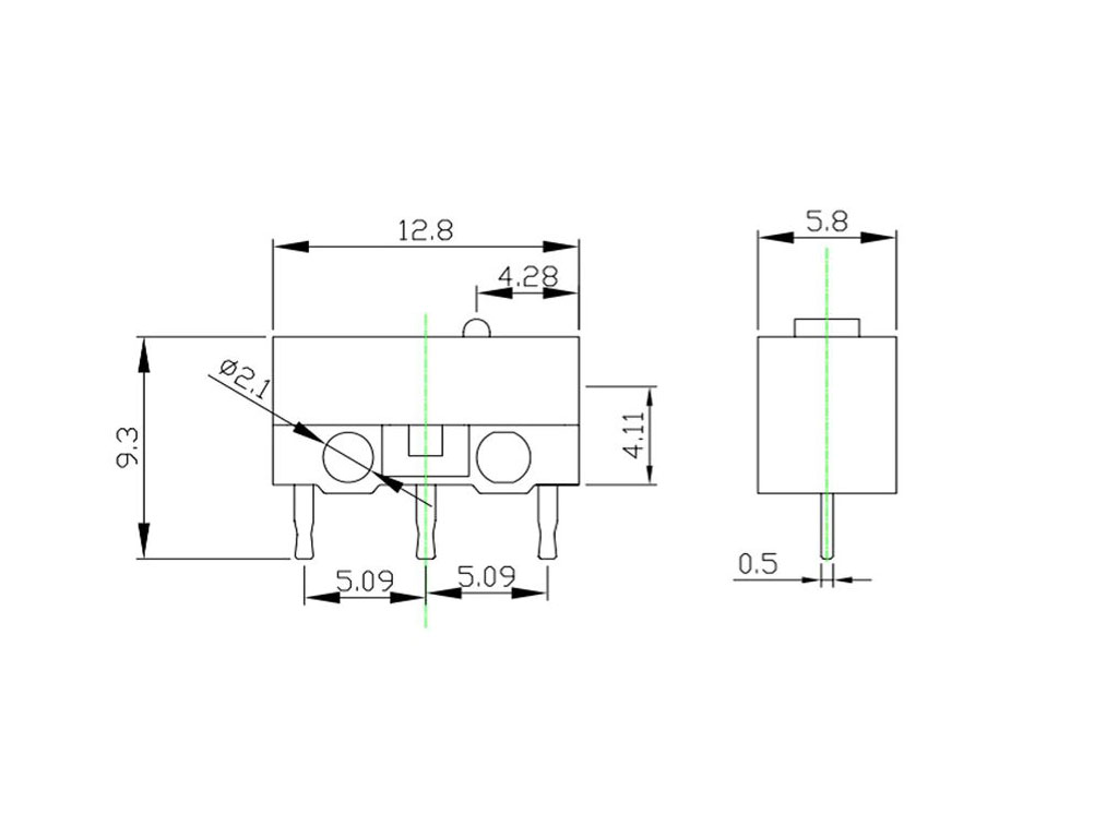 Mikrospínač do plošného spoje YD-003