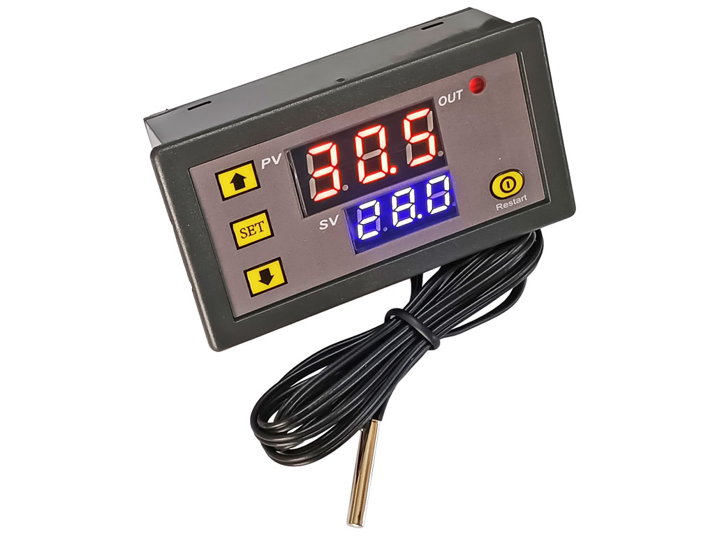 Modul digitální termostat W3230 panelový -55°C  /  +120°C napájení 12V