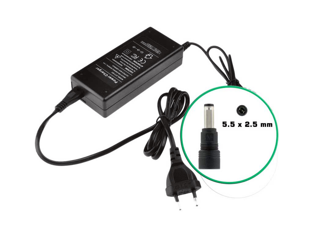 Nabíječka pro elektrickou koloběžku a Hoverboard 42V / 2A výstupní konektor 5,5 / 2,5 mm