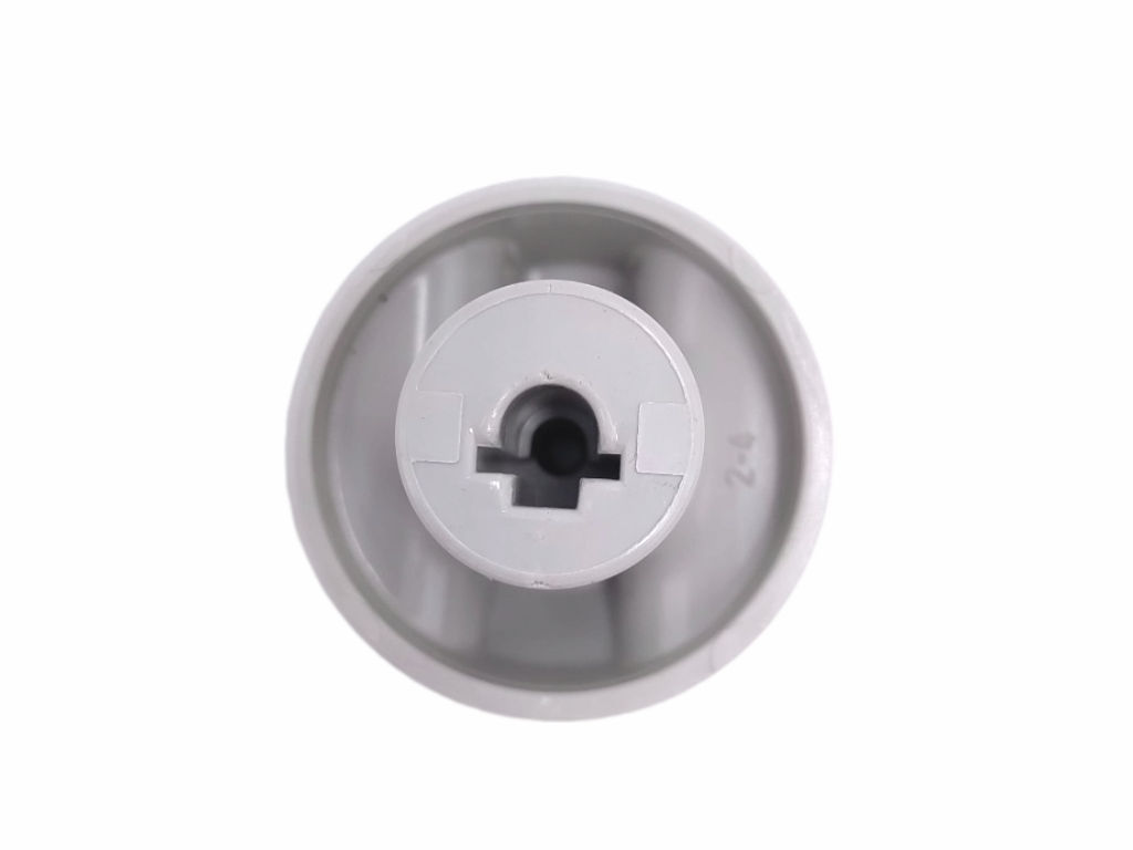 Náhradní knoflík ke sporáku Mora 2120, Gorenje 811480, 425261, knoflík termostatu trouby, šedý, orientace ukazatele k hřídeli - D