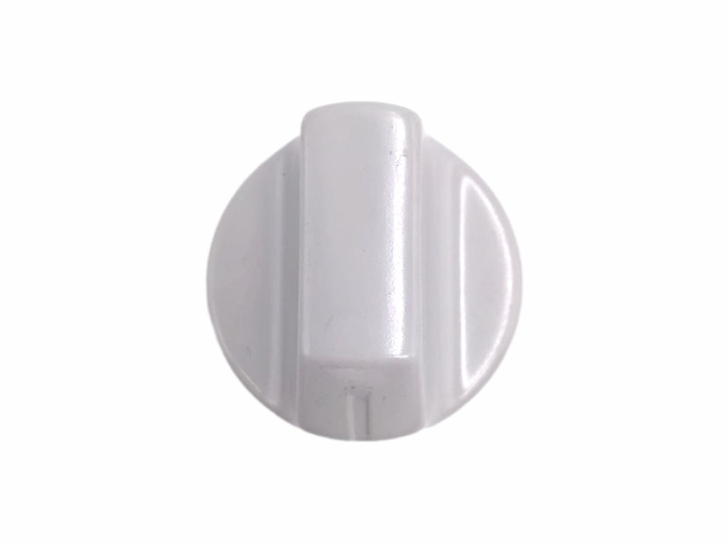 Náhradní knoflík ke sporáku Mora 2120, Gorenje 811480, 425261, knoflík termostatu trouby, šedý, orientace ukazatele k hřídeli - D