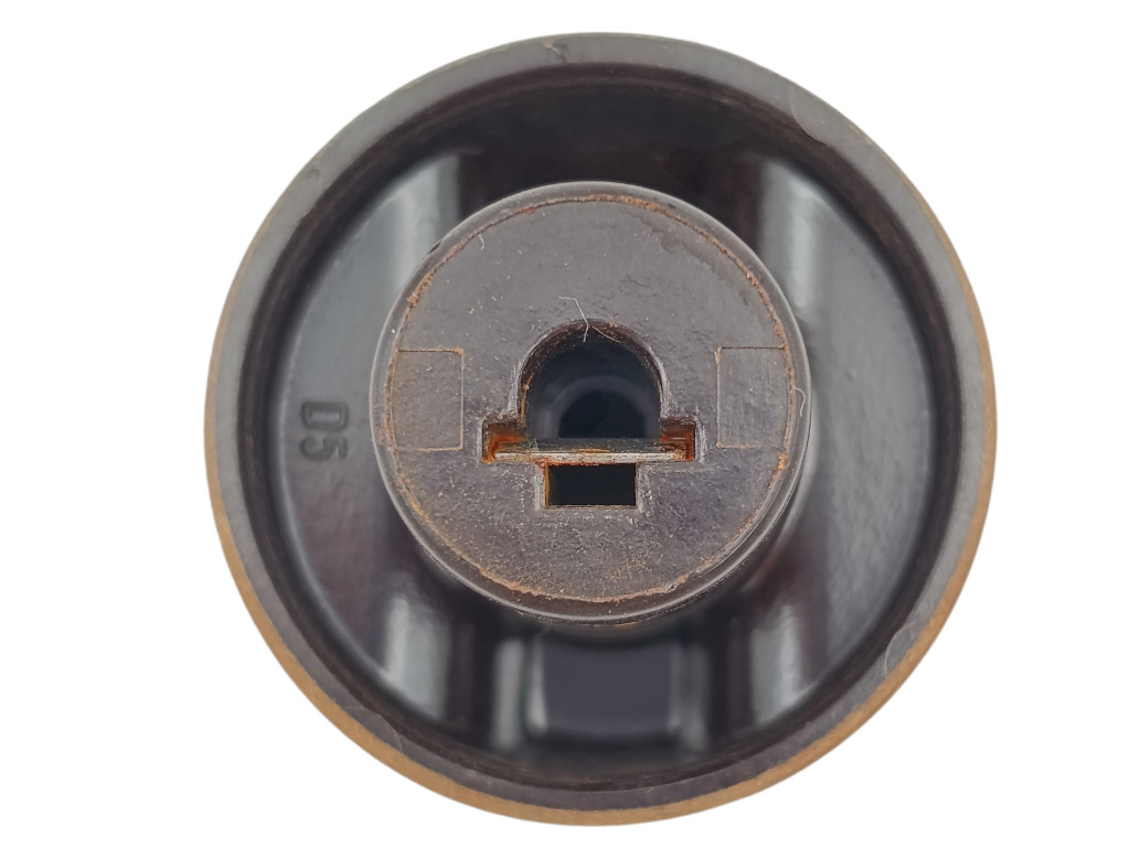 Náhradní knoflík ke sporáku, univerzální ovládací knoflík hnědý, oientace ukazatele k hřídely D-