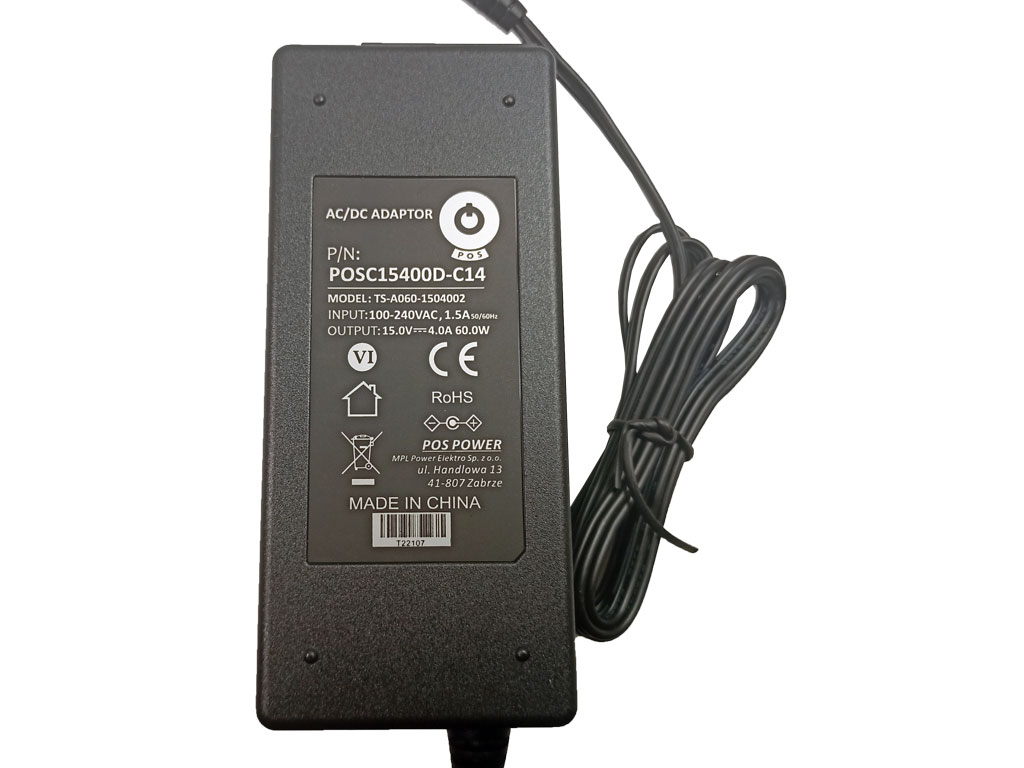 Napaječ univerzální impulzní 15V / 4A, 60W, konektor 5,5x2,1mm