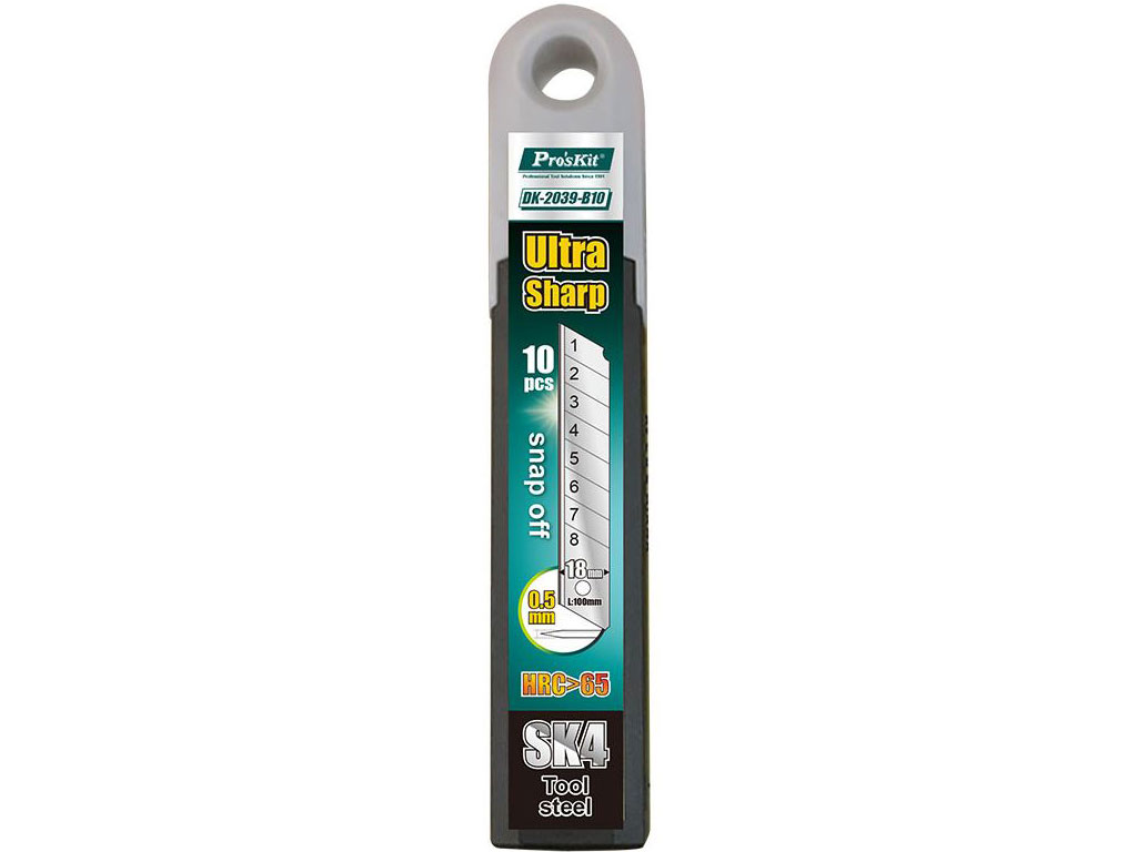 Odlamovací / lámací nůž - náhradní čepele sada 10 ks  DK-2039-B10