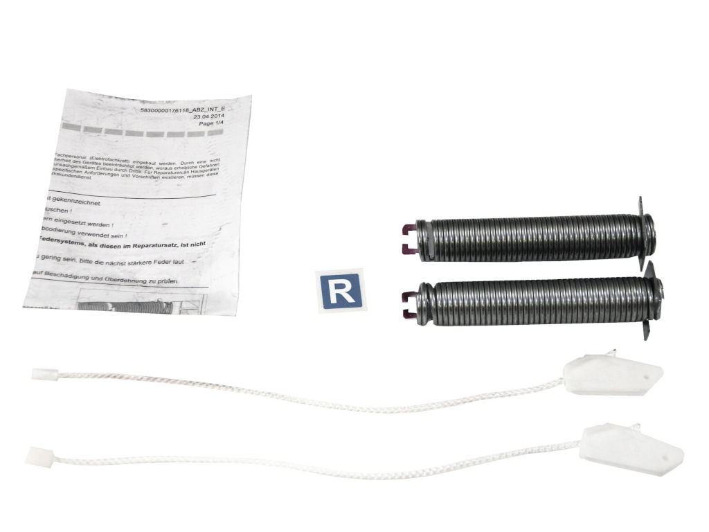 Opravná sada - brzda dveří myčky, 2 x lanko + 2 x pružina 00754873 BOSCH / SIEMENS, originál