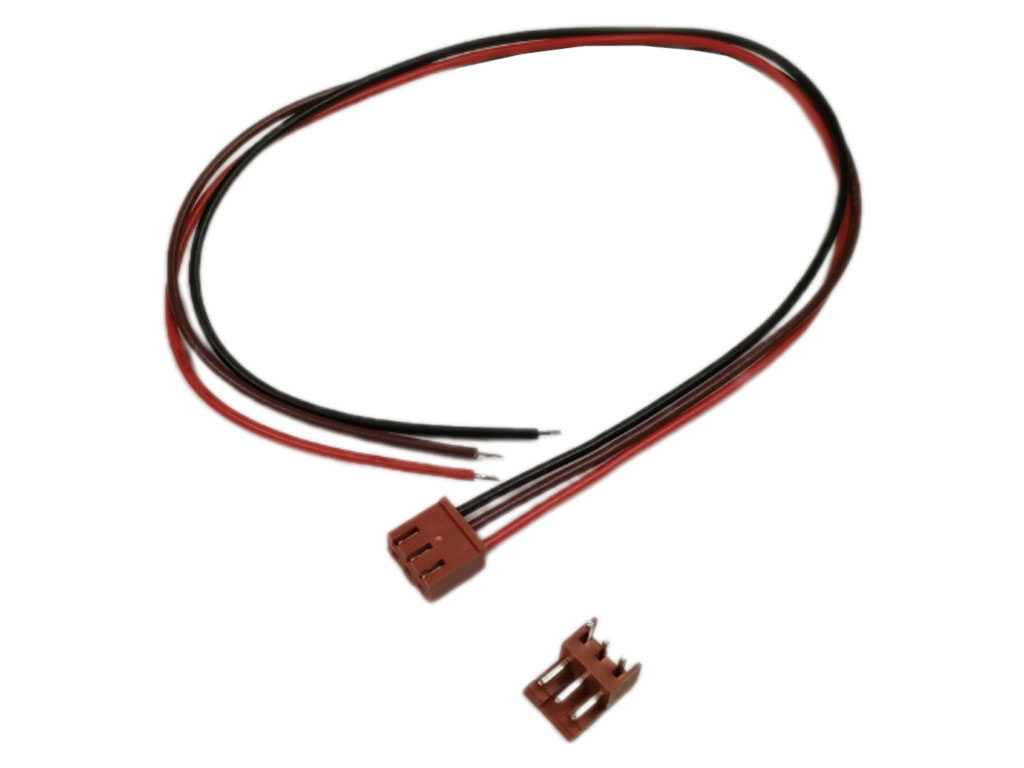 PS 25/3W Konektor male 90° + female s kabelem 25cm, 3PIN, platinové kontakty 