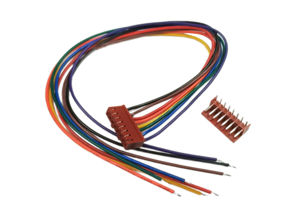 PS 25/8W Konektor male 90° + female s kabelem 25cm, 8PIN, platinové kontakty 