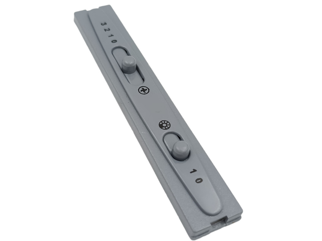 Panel ovládací šedý digestoř MORA 5717, 2 šoupátka, kulaté provedení