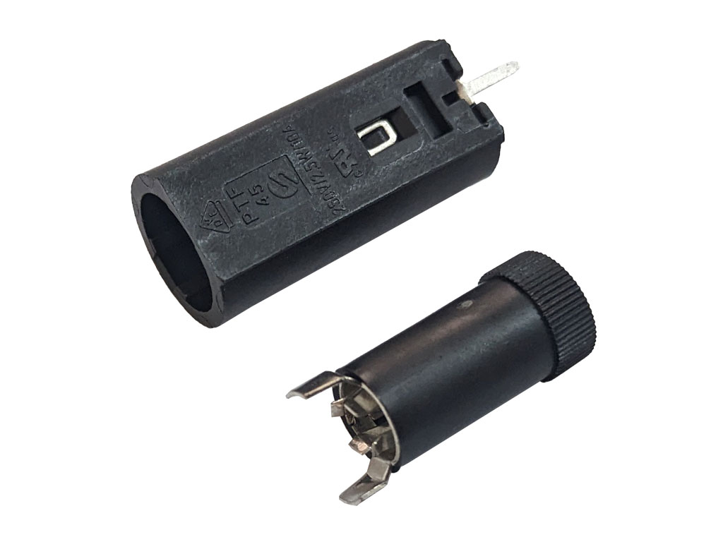 Pojistkový držák do PCB, stojatý, pro pojistku 5x20mm