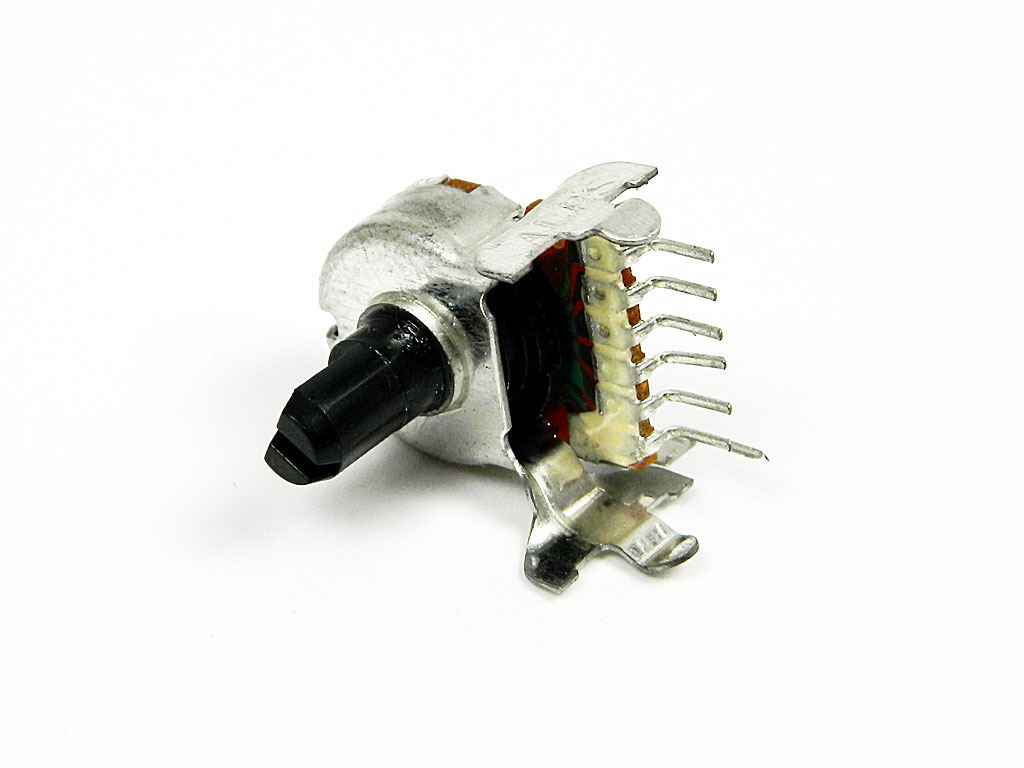 Potenciometr stereo otočný 20k / B č.54  s odbočkou na střed 