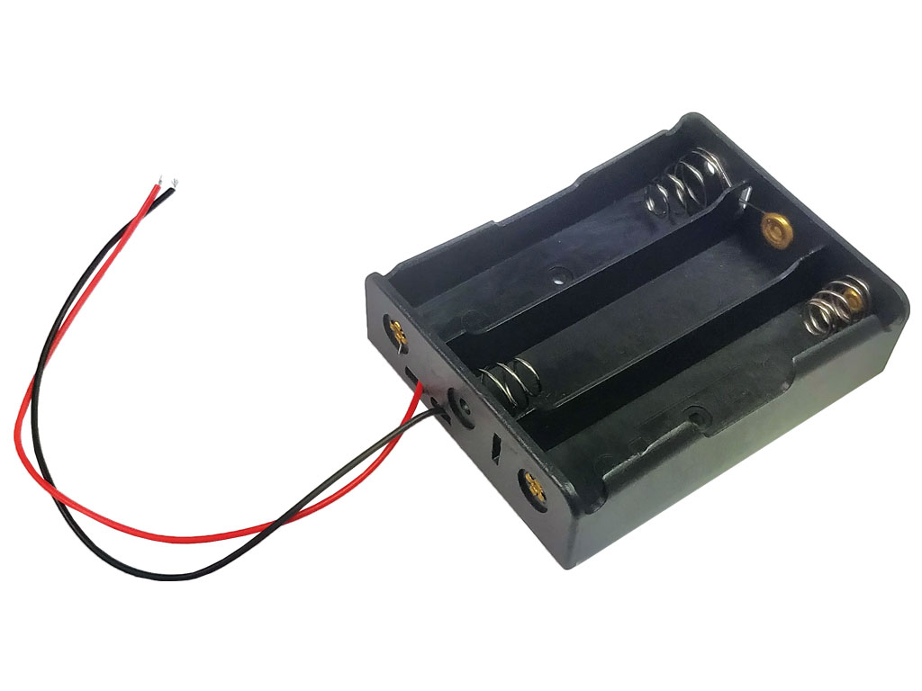 Pouzdro na baterie 3x 18650 vedle sebe, vývod vodiče, sériové zapojení