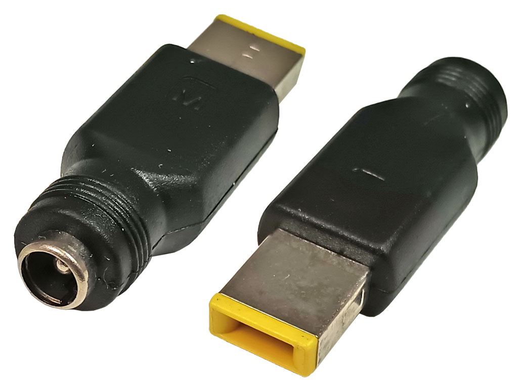 Přechodka napájecí konektor Lenovo obdelníkový typ se středovým pinem / 5.5 x 2.1 mm