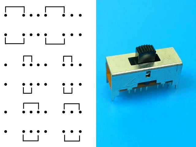 Přepínač 3 polohový 2 x 8pin RSS3D002B