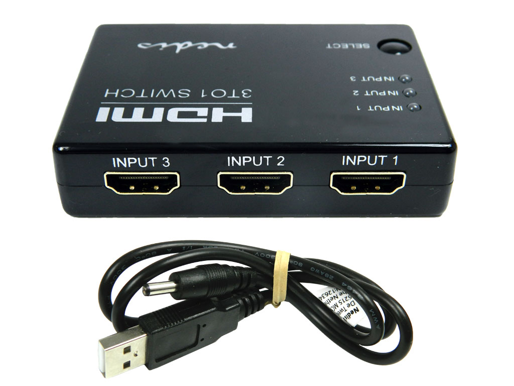 Přepínač 3x HDMI vstup - 1x HDMI výstup Nedis VSWI3453BK