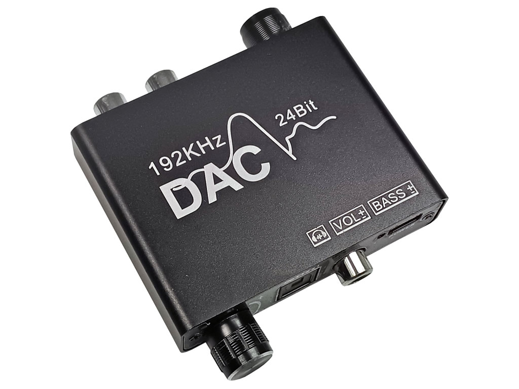 Převodník digitálního Audia 1x Toslink / SPDIF >  2x RCA (cinch) konektor + sluchátkový výstup, s regulací