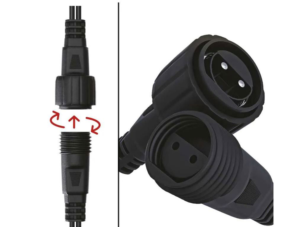 Prodlužovací kabel pro LED řetězy Profi černý, 10 m, CONNECT SYSTEM, venkovní i vnitřní