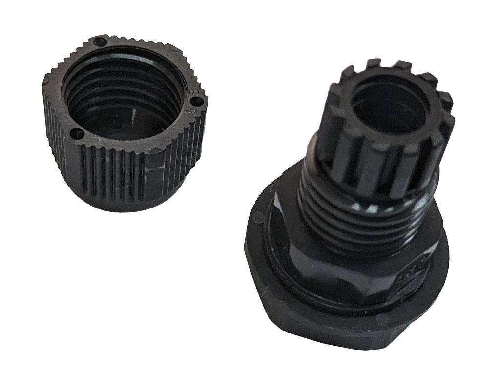 Průchodka kabelová pro vodiče prům. 3,5-6mm, PA6.6, černá, IP68, závit PG