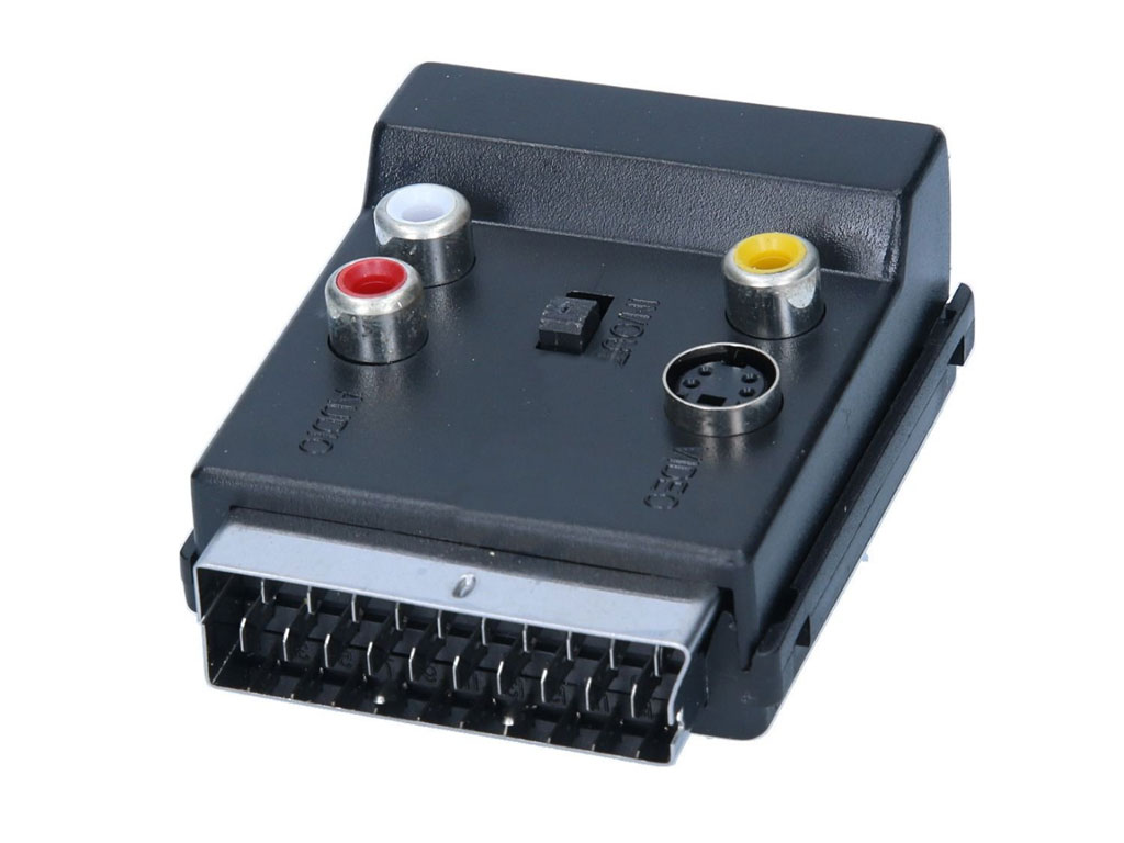 Redukce SCART / SCART / 3xCINCH + S-VHS