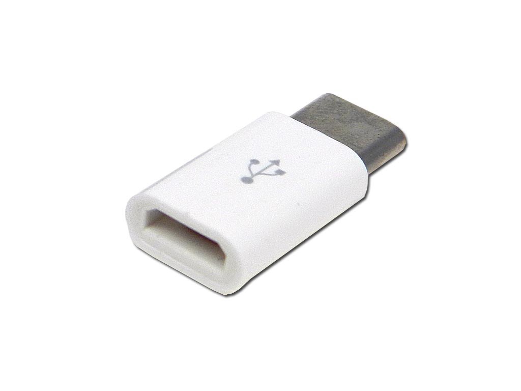 Redukce - adaptér micro USB na USB-C  bílý