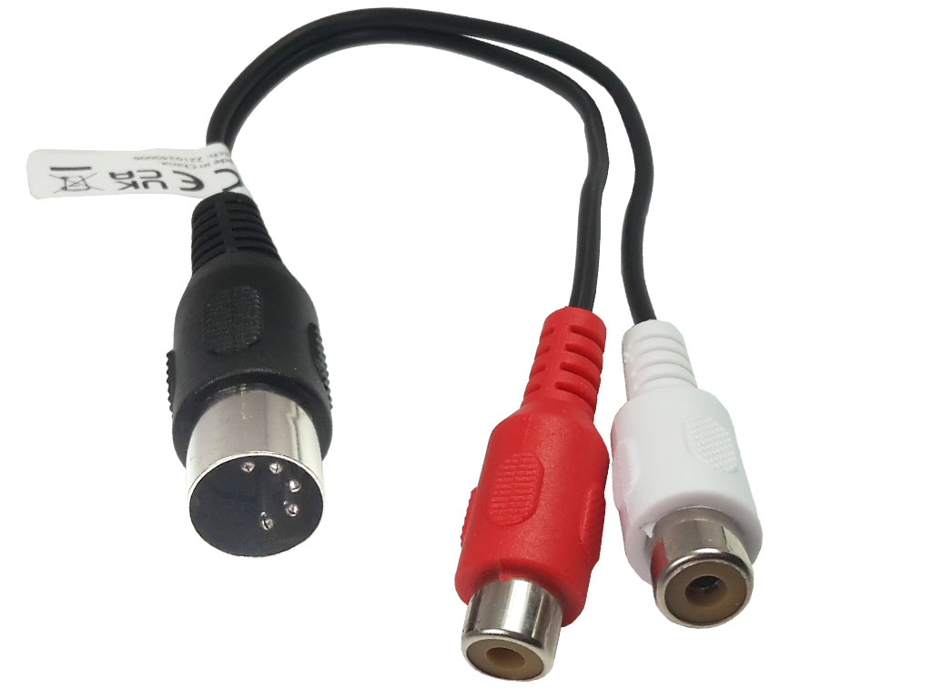 Redukce pětikolíku DIN (samec) / 2 x CINCH (samice) 0,2m CAGL20250BK02 Nedis