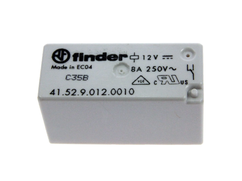 Relé 12V DC 2 x 250V AC / 8A, 30V DC / 8A 41.52.9.012.0010 FINDER
