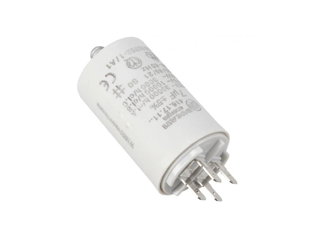 Rozběhový kondenzátor 7uF 425V / 475V DUCATI, konektory, motorový kondenzátor