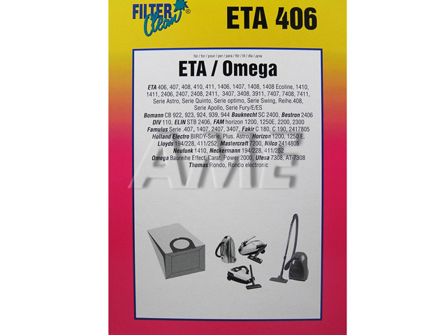 Sáčky do vysavače ETA 406, 407, 408, 410, 411, 1406, 1407, 1408, 1410  DL28